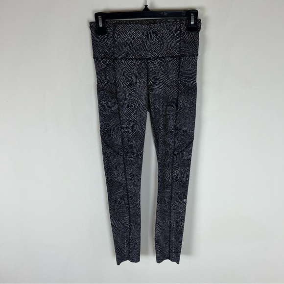 Lululemon Fast and Free Tight II 25" Free Spirit Grey Black Leggings Size 4 B27 - Picture 6 of 10